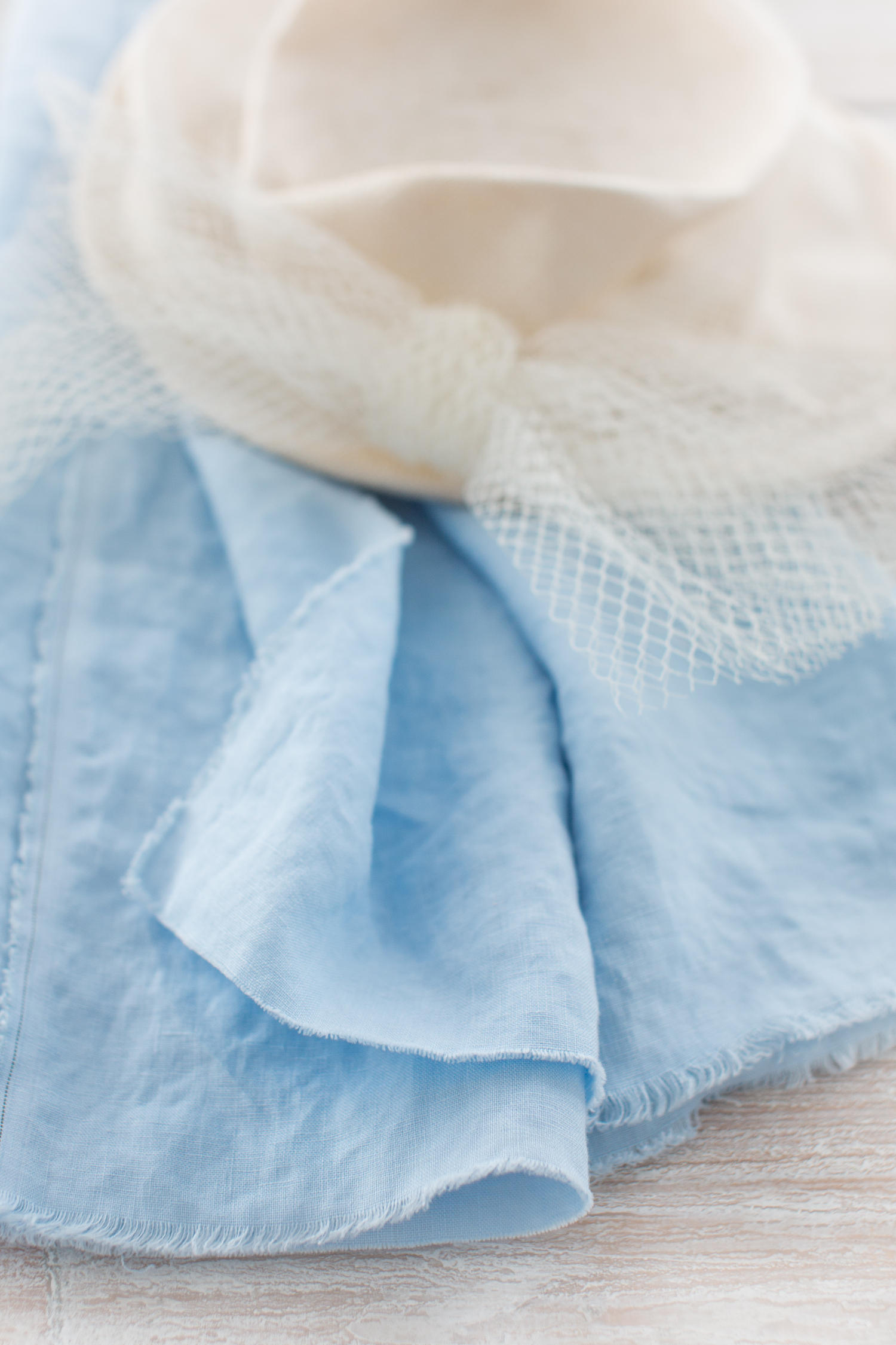 Pastel Blue - 100% Linen Fabric - Ontario, Canada